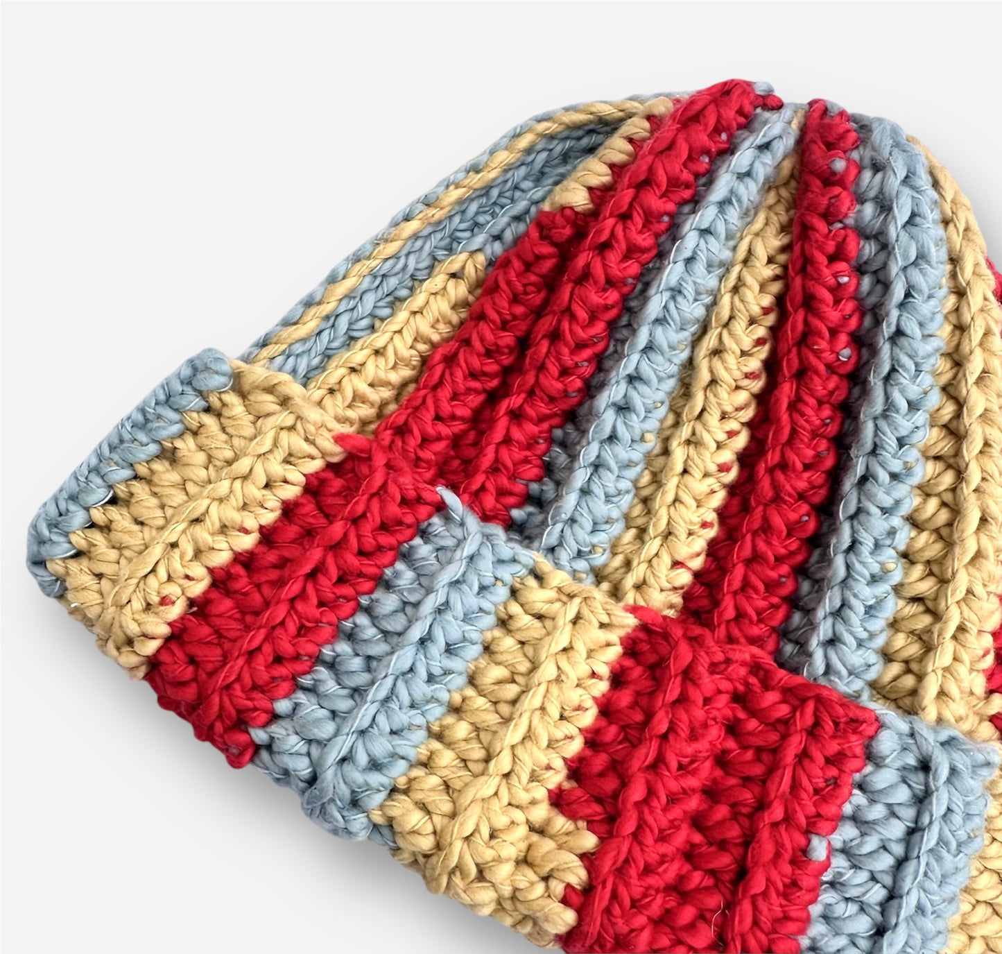 Glitch Stripe Beanie Toast