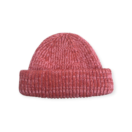 Wooly Marl Beanie Pink and Rust