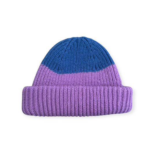 Wooly Beanie Lilac and Royal
