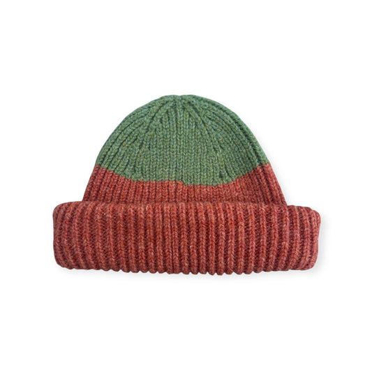 Wooly Beanie Rust and Sage