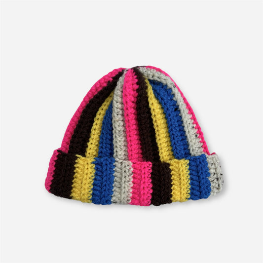 Glitch Stripe Beanie Pop