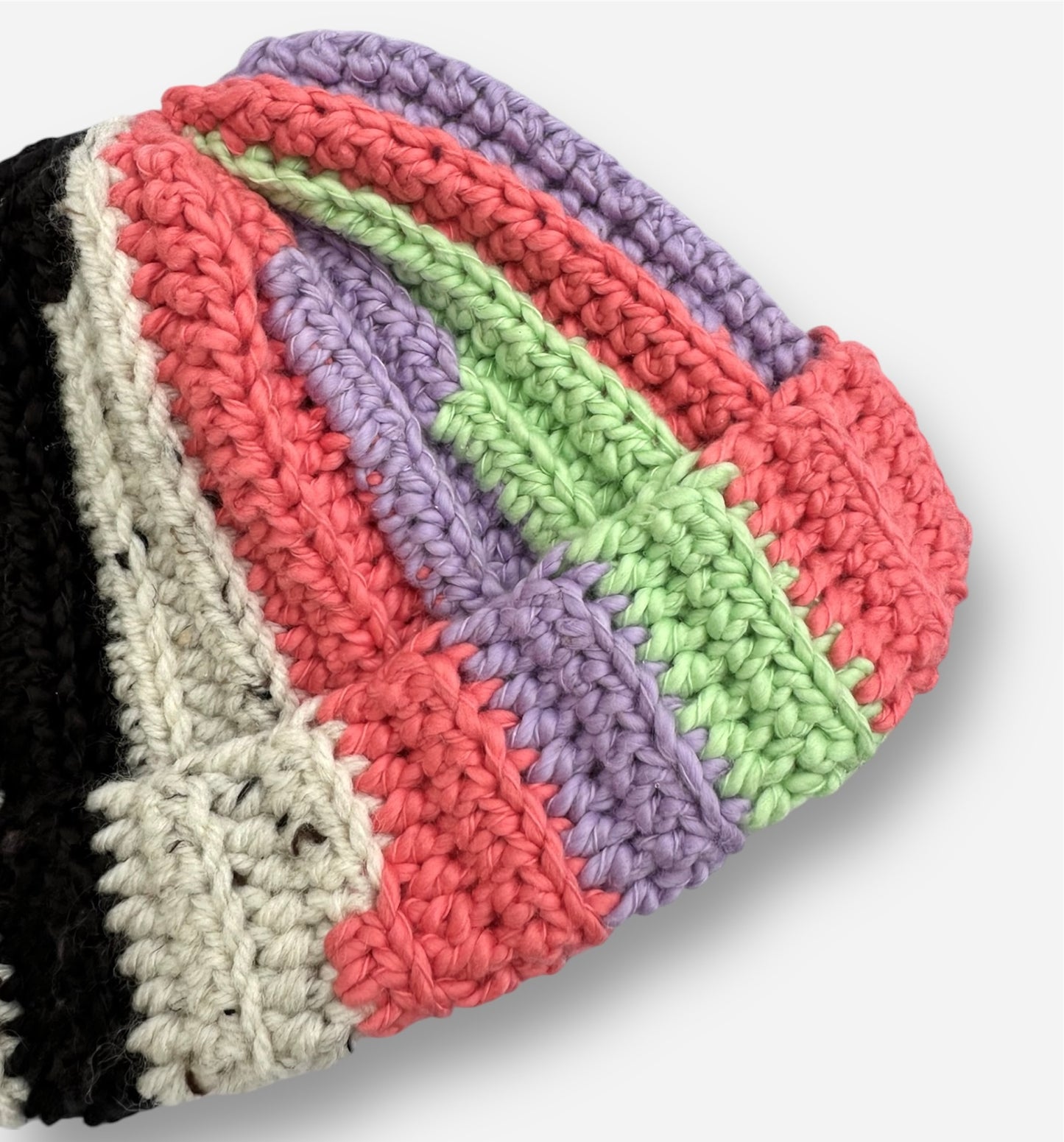 Glitch Stripe Beanie Bon Bon