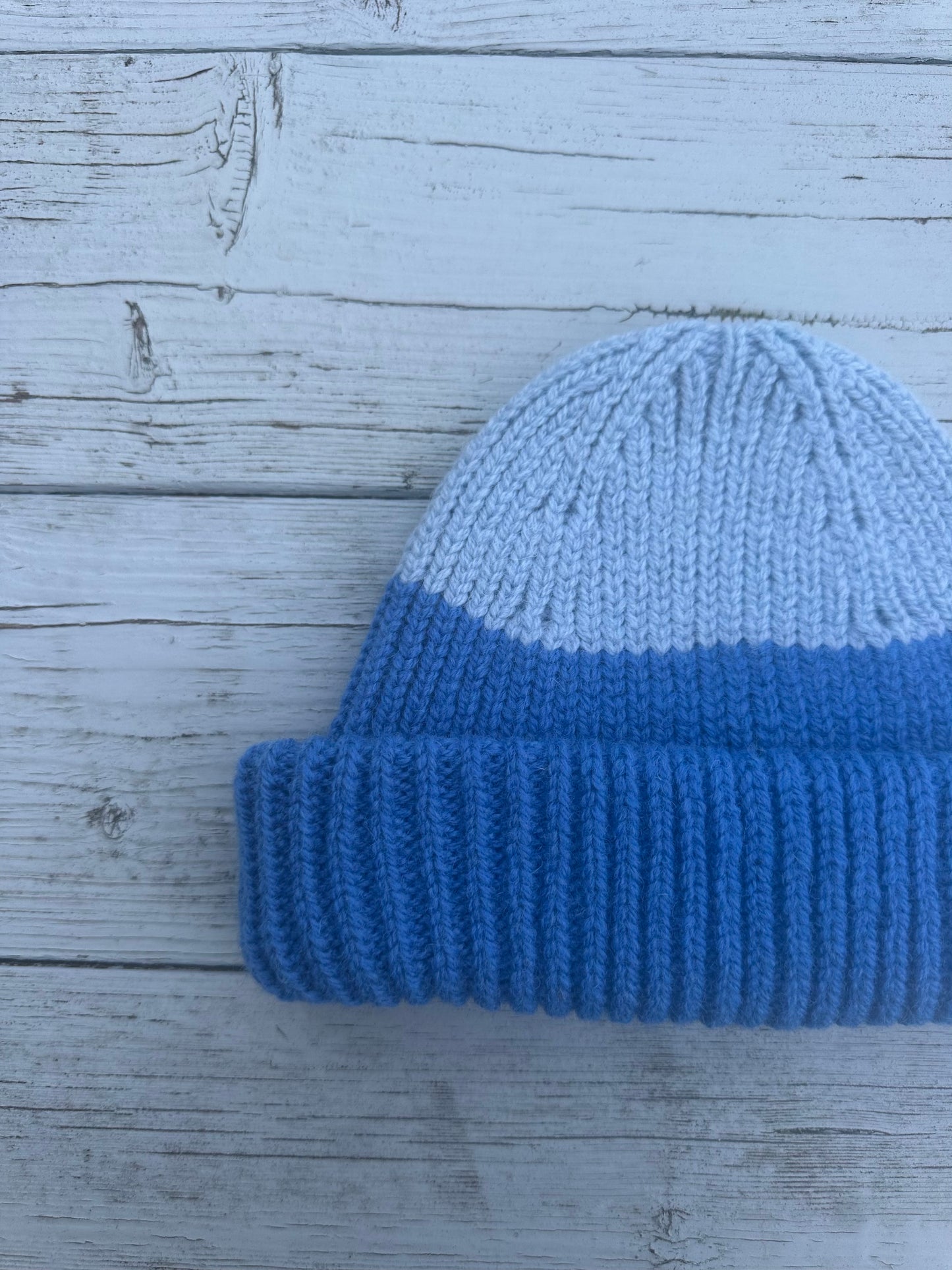 Wooly Beanie Royal and Sky