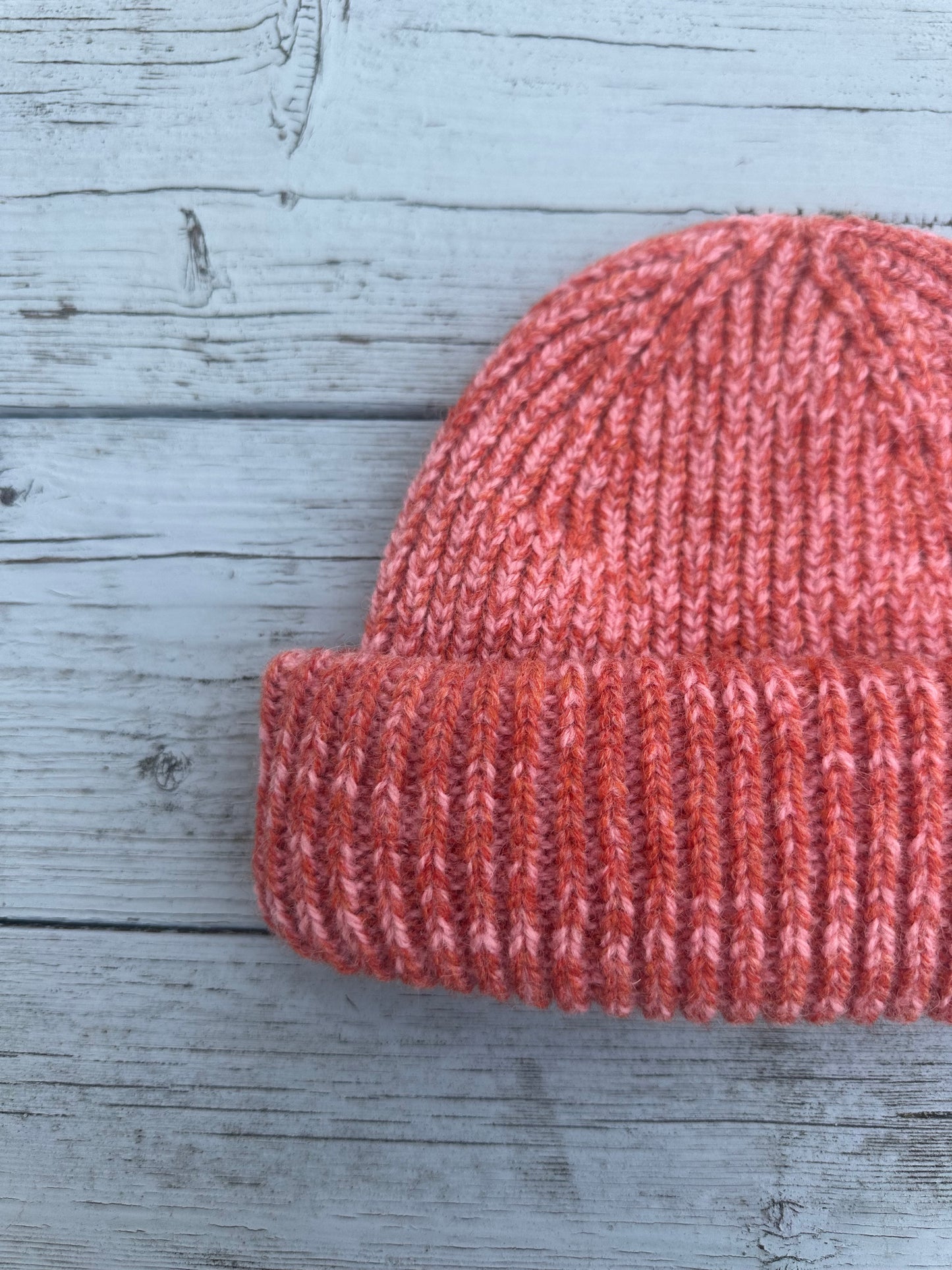 Wooly Marl Beanie Pink and Rust