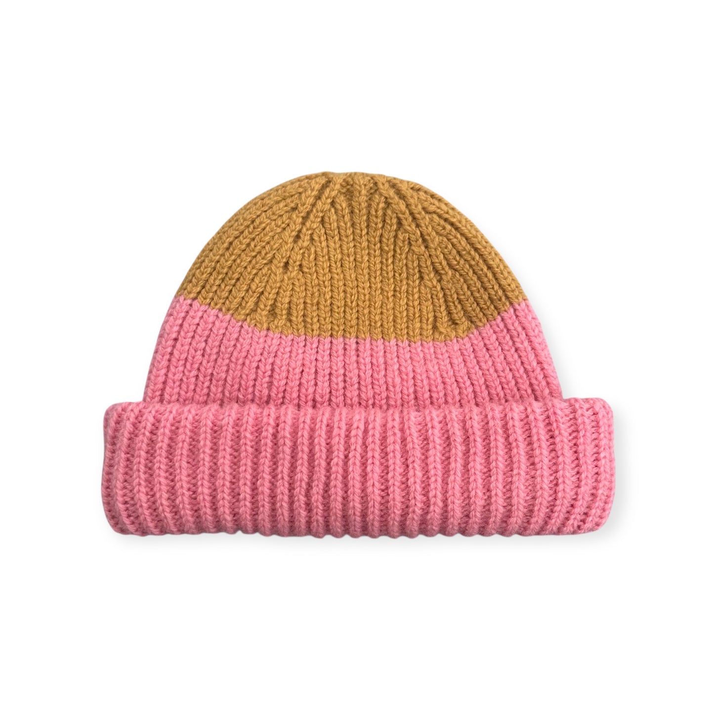 Wooly Beanie Pink and Gold