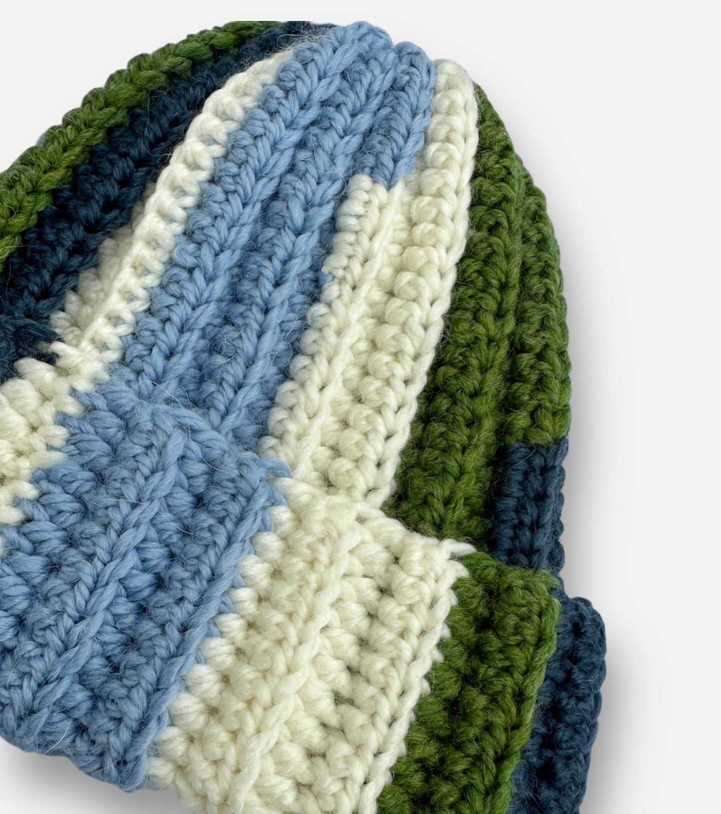 Glitch Stripe Beanie Forest