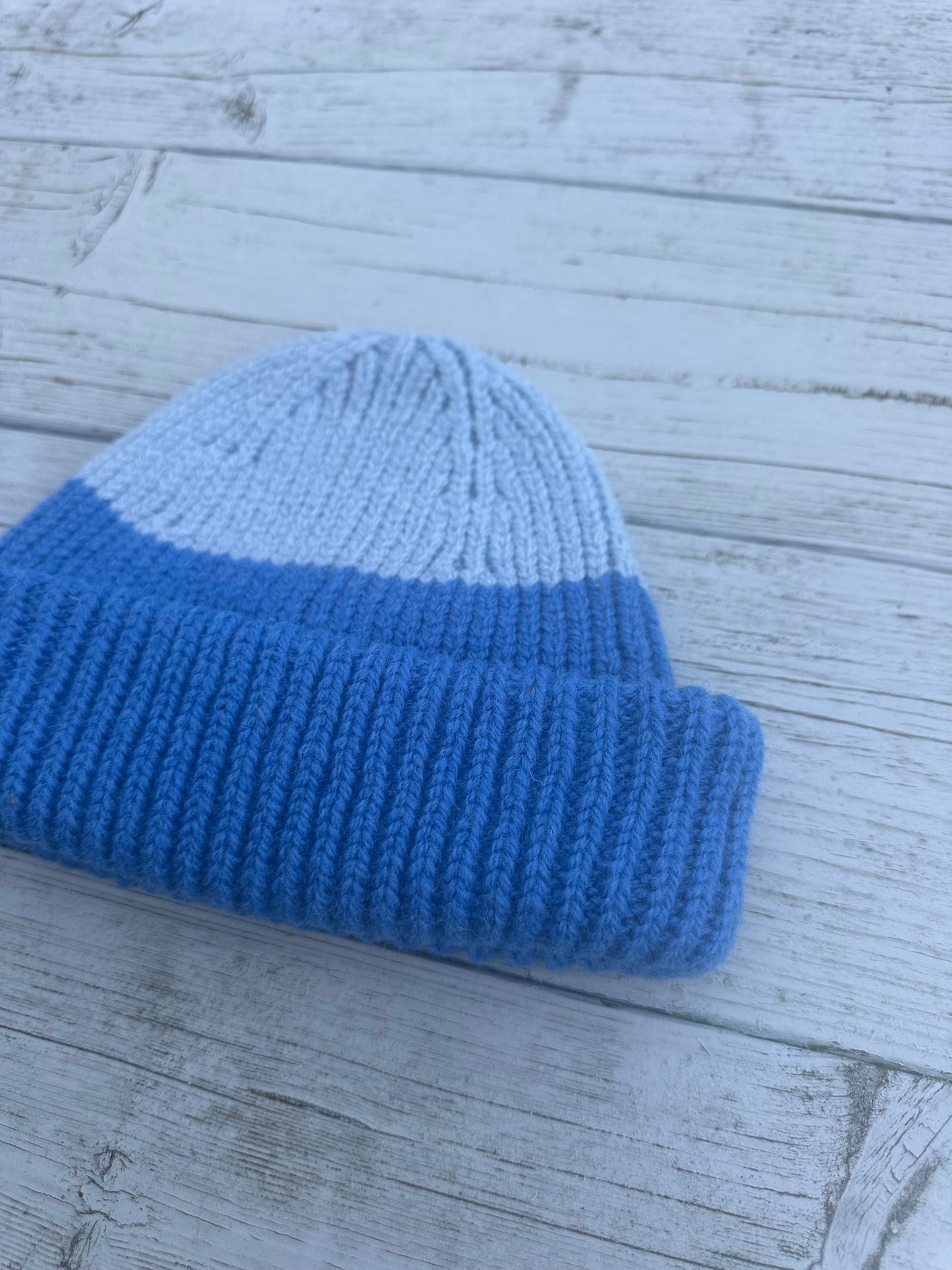 Wooly Beanie Royal and Sky