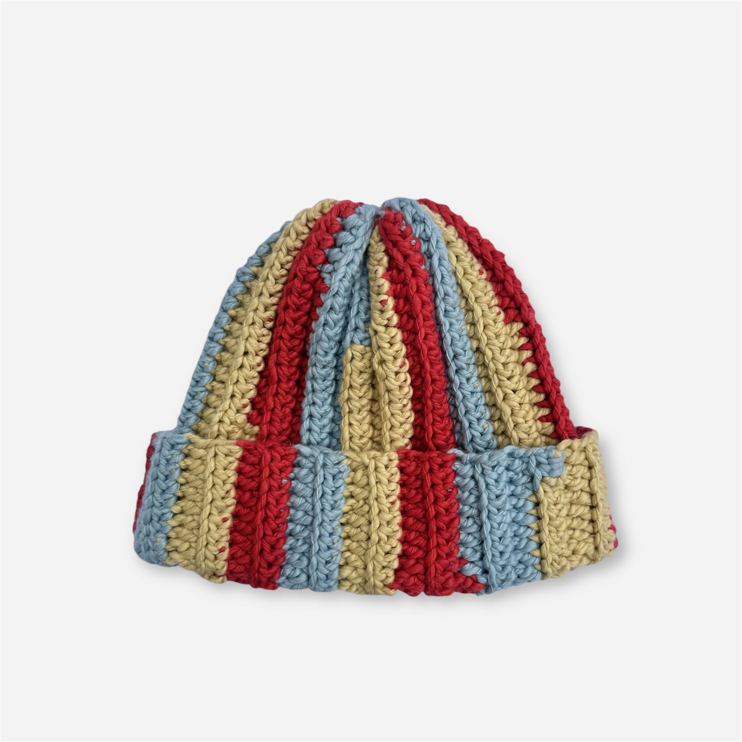 Glitch Stripe Beanie Toast